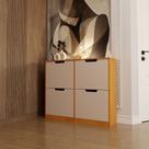 Sapateira Milano 4 Portas para 16 Pares de Sapato Creme/Freijó - Panorama Móveis