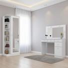 Sapateira Multiuso Duetto E Penteadeira Ambiente Com Led Branco - Henn
