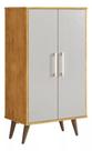 Sapateira Multiuso Ivy 2 Portas Cinza/Nature 110cm Pés Plástico