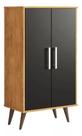 Sapateira Multiuso Ivy 2 Portas Preto/Nature 110cm Pés Plástico