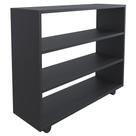 Sapateira Multiuso Organizador Com 03 Prateleiras E Rodízio Pérola L03 Preto - Lyam Decor