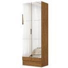 Sapateira Multiuso Premium 2 Portas com Espelho Carioca Cor Freijó