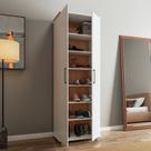 Sapateira Organizadora Vertical 2 Portas 6 Prateleiras 30 Pares BST07 Cor Branco BRV Móveis Sapateira Organizadora Vertical 2 Portas 6 Prateleiras 30 Pares BST07 Cor Branco BRV Móveis