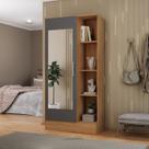 Sapateira para Quarto 1 Porta com Espelho Espresso Móveis Sapateira para Quarto 1 Porta com Espelho Espresso Móveis