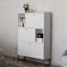 Sapateira para Quarto com Nichos Florença Branco/Dourado
