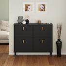 Sapateira Preta Madeira Horizontal Organizadora 4 Portas Mikka Sapateira Preta Madeira Horizontal Organizadora 4 Portas Mikka