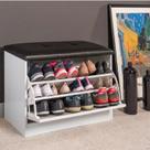 Sapateira Puff Bau Versatile Premium Luxo Até 12 Pares Preto