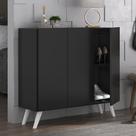 Sapateira Retrô 3 Portas Nina Multimóveis MP6018 Preta/Branca Sapateira Retrô 3 Portas Nina Multimóveis MP6018 Preta/Branca