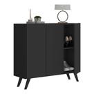 Sapateira Retrô 3 Portas Nina Multimóveis MP6018 Preta Sapateira Retrô 3 Portas Nina Multimóveis MP6018 Preta