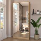 Sapateira Rubi 2 Portas com Espelho 1 Gaveta para 15 Pares de Sapato Amêndola Touch - Panorama Móveis Sapateira Rubi 2 Portas com Espelho 1 Gaveta para 15 Pares de Sapato Amêndola Touch - Panorama Móveis