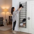 Sapateira Vertical de Parede e Porta 36 Pares Preta Organizador Espaçoso Durable