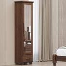 Sapateira Vertical Multiuso Com Espelho 1 Porta 1 Gaveta Zahav F06 Café - Lyam Decor