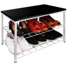 Sapateira Viena Organizador de Sapatos até 6 Pares em Aço e MDF - Branca e Preta Sapateira Viena Organizador de Sapatos até 6 Pares em Aço e MDF - Branca e Preta