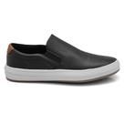 Sapatênis Casual de Couro Calce Fácil Elástico Slip On