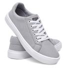 Sapatênis Casual Linha Confort Hype Shoes Esporte Fino Cinza Unissex