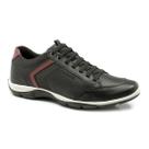 Sapatenis Couro Fericelli Recortes Masculino Preto
