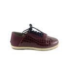 Sapatenis Denim Verniz com Estampa Croco Marsala e Detalhe com Sisal na Sola - ULLY
