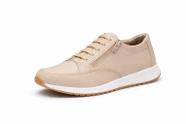 Sapatênis Feminino Conforto detalhe ziper lateral Bege
