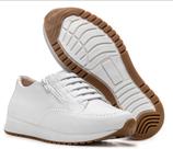 Sapatênis Feminino Conforto detalhe ziper lateral Branco
