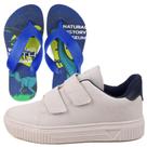Sapatenis Infantil Sapatilha Calce Facil Casual Social LIGHT + Chinelo