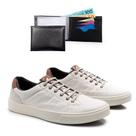 Sapatênis Masculino Cadarço Moderno Casual + Carteira Kit 2