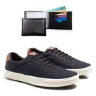 Sapatênis Masculino Cadarço Moderno Casual + Carteira Kit 2