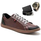 Sapatênis Masculino Casual + Carteira + Cinto + Relógio