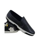 Sapatênis Masculino Iate AC Jeans Couro Preto Conforto Fácil de Calçar Casual Elegante