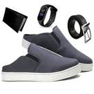 Sapatênis Mule Slip On Masculinos Casual + Relogio + Cinto e Carteira
