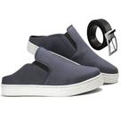 Sapatênis Mule Slip On Masculinos Confortavel + Cinto