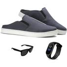 Sapatênis Mule Slip On Masculinos Confortavel + Oculos e Relogio
