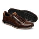 Sapatênis Zapattero De Couro Legítimo Fechamento Em Cadarço Super Confortável Masculino 0404 (64515)
