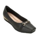Sapatilha Casual Bico quadrado Super Conforto Feminino Piccadilly Preto / Dourado 39