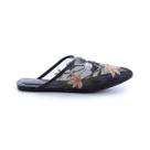 Sapatilha Cleo Tela Preta Bordado Floral