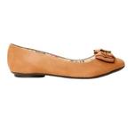 Sapatilha com Laço Feminina Moleca Camurça Camel Marrom - 50