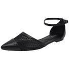 Sapatilha Feminina Bico Fino Elegante Tela Strass Cacci