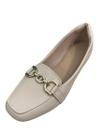 Sapatilha Feminina Casual Bico Quadrado Creme Tamanho 36