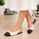 Sapatilha Feminina Confortável Luxo Elegante Sapato Feminino Slingback Mocassim Bico Quadrado