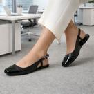 Sapatilha Feminina Confortável Luxo Elegante Sapato Feminino Slingback Mocassim Bico Quadrado
