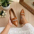 Sapatilha Feminina Confortável Luxo Mocassim Sapato Feminino Bico Fino Caramelo Strass Para Dia a Dia