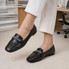 Sapatilha Feminina Mocassim Strass Confort Bico Quadrado Preto Para Trabalho E Dia a Dia