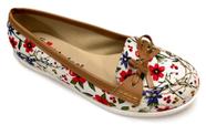 Sapatilha feminina moleca 5303.100 floral com laço