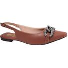 Sapatilha Feminina Slingback Corrente Moderna Elegante Confortável Casual Social