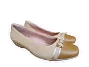Sapatilha feminina Usaflex couro Macio Salto Baixo Casual