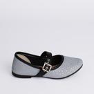 Sapatilha Infantil Menina Bailarina Kidy Soft Brilho Jeans Preto Delicada Brilho Conforto