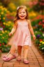 Sapatilha Infantil Menina Strass Pérola + Laço Cabelo