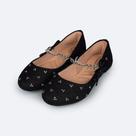 Sapatilha Infantil Pampili Super Fofura Glitter e Strass Preta 295.374