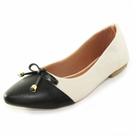 Sapatilha Laço Luiza Sobreira Napa Off White/Preto Mod. 1014-2