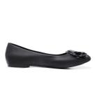 Sapatilha LeRUCHEL Bico Fino Flor Feminino Preto
