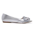 Sapatilha LeRUCHEL PeepToe Flor Feminino Prata